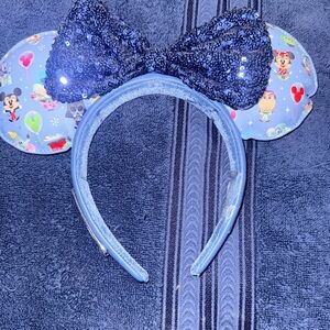 Disney Blue and Black Sequin Minnie Mouse Ears Headband
